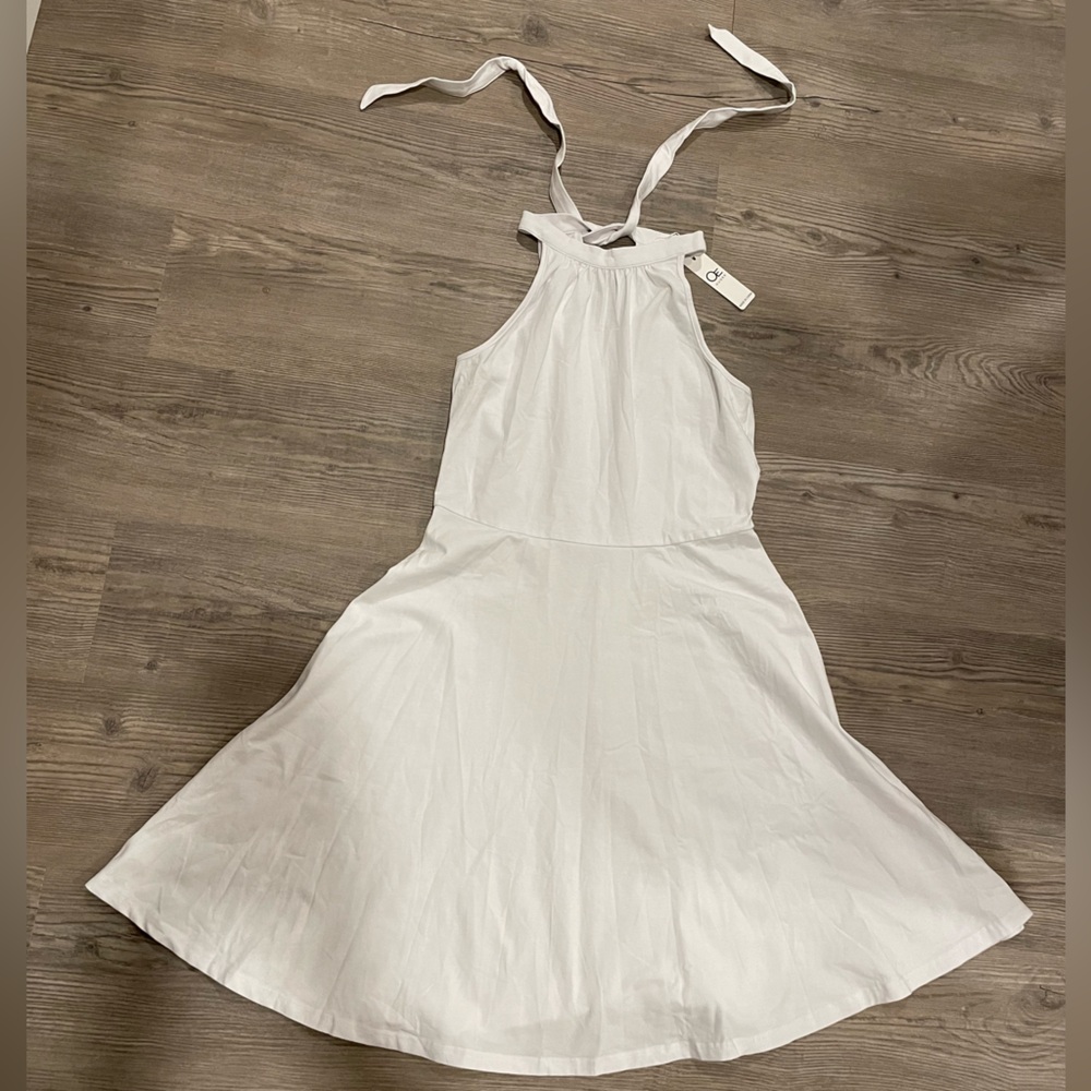 White Halter Dress